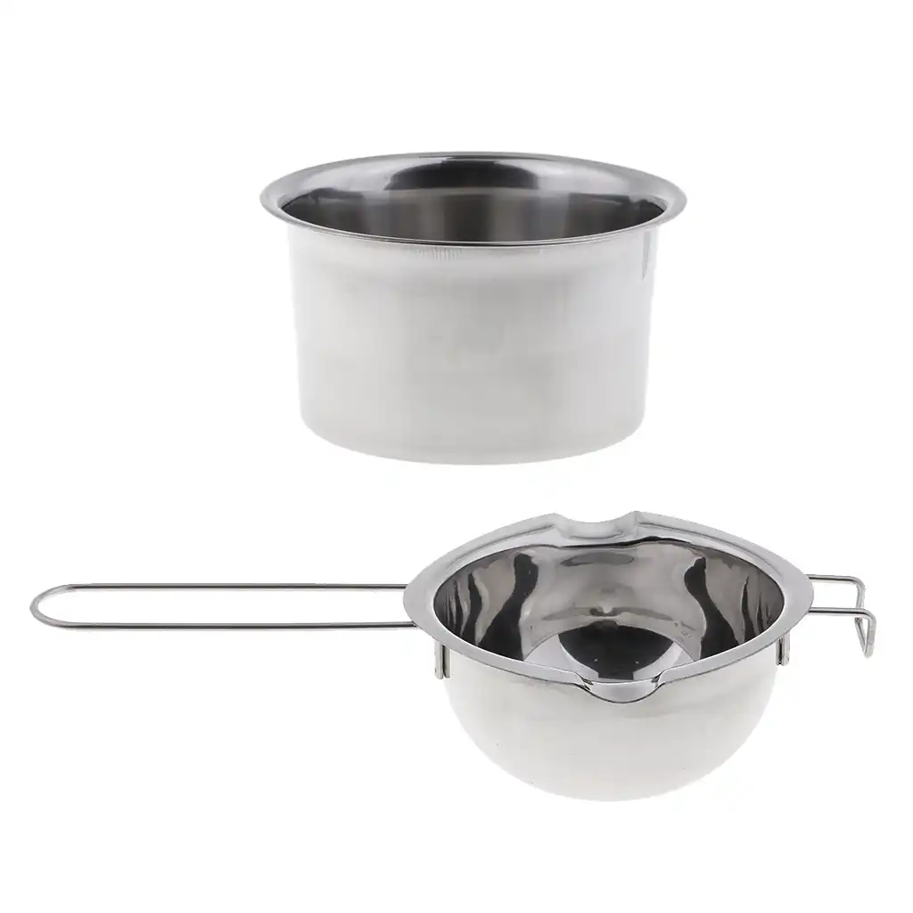 2pcs/set Stainless Steel Candle Wax Melting Pot Double Boiler For DIY