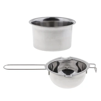 

2 Pieces/set Stainless Steel Candle Wax Melting Pot Double Boiler Tool for DIY Scented Candle Handmade Soaps Making Craft