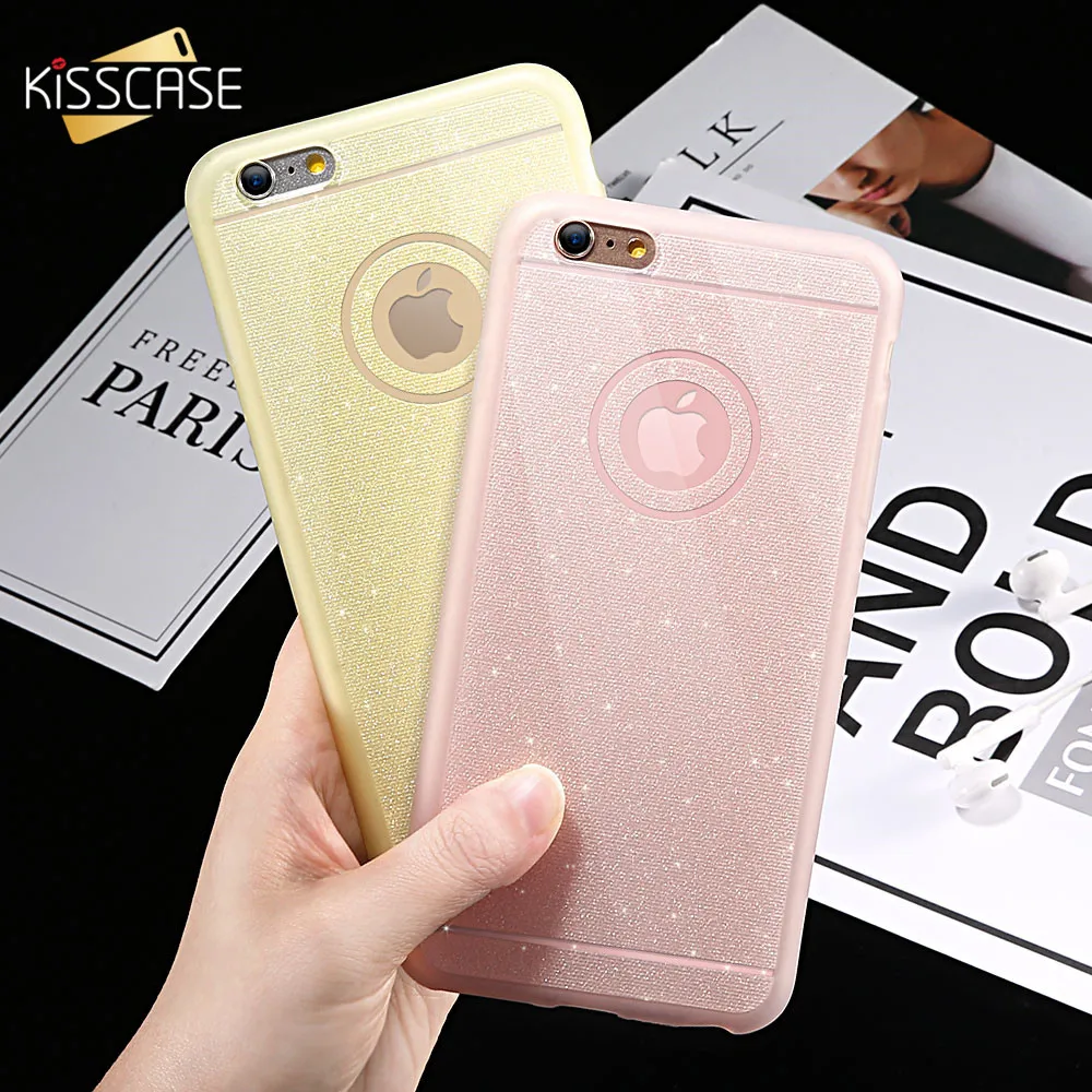 

KISSCASE Fashion Bling Glitter Phone Case For iPhone 6 6S Plus 6Plus 6SPlus Cases Soft TPU Phone Cover For iPhone 5 5S SE Fundas