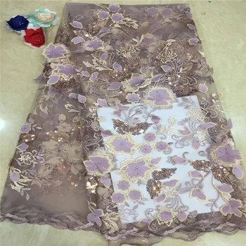 

VILLIEA Glittery High Quality African Lace Fabric Net 2019 French Lace Fabric Tulle With Sequin Nigerian Lace Fabric For Wedding