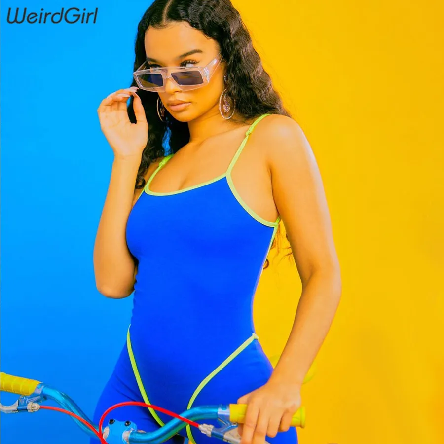 Weirdgirl النساء playsuits اللياقة البدنية عارضة عارية الذراعين أكمام الإناث بنطلون مخطط نحيل ضئيلة الرياضية داخلية جديد الصيف Weirdgirl النساء playsuits اللياقة البدنية عارضة عارية الذراعين أكمام الإناث بنطلون مخطط نحيل ضئيلة الرياضية داخلية جديد الصيف