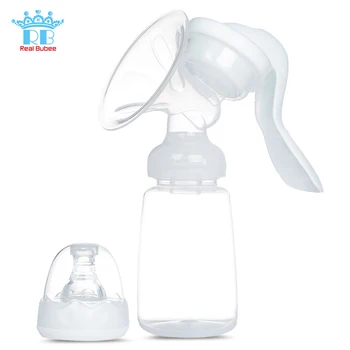 

RealBubee Portable Manual Breast Pump BPA Free Baby Breastfeeding Milk Bottle Anti-Back-Flow Comfortable Suction Breast Pump