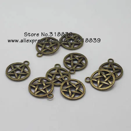 Модный винтажный металлический цинковый сплав пентаграмма подвески звезда кулон для изготовления ювелирных украшений 40 шт 16*20 мм 7691