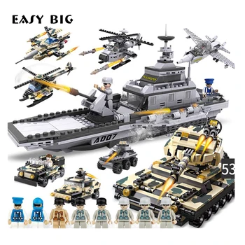 

EASY BIG Educational Children Model Building Kits Tanks Aircraft Carrier Model Toys For Boys TH0010