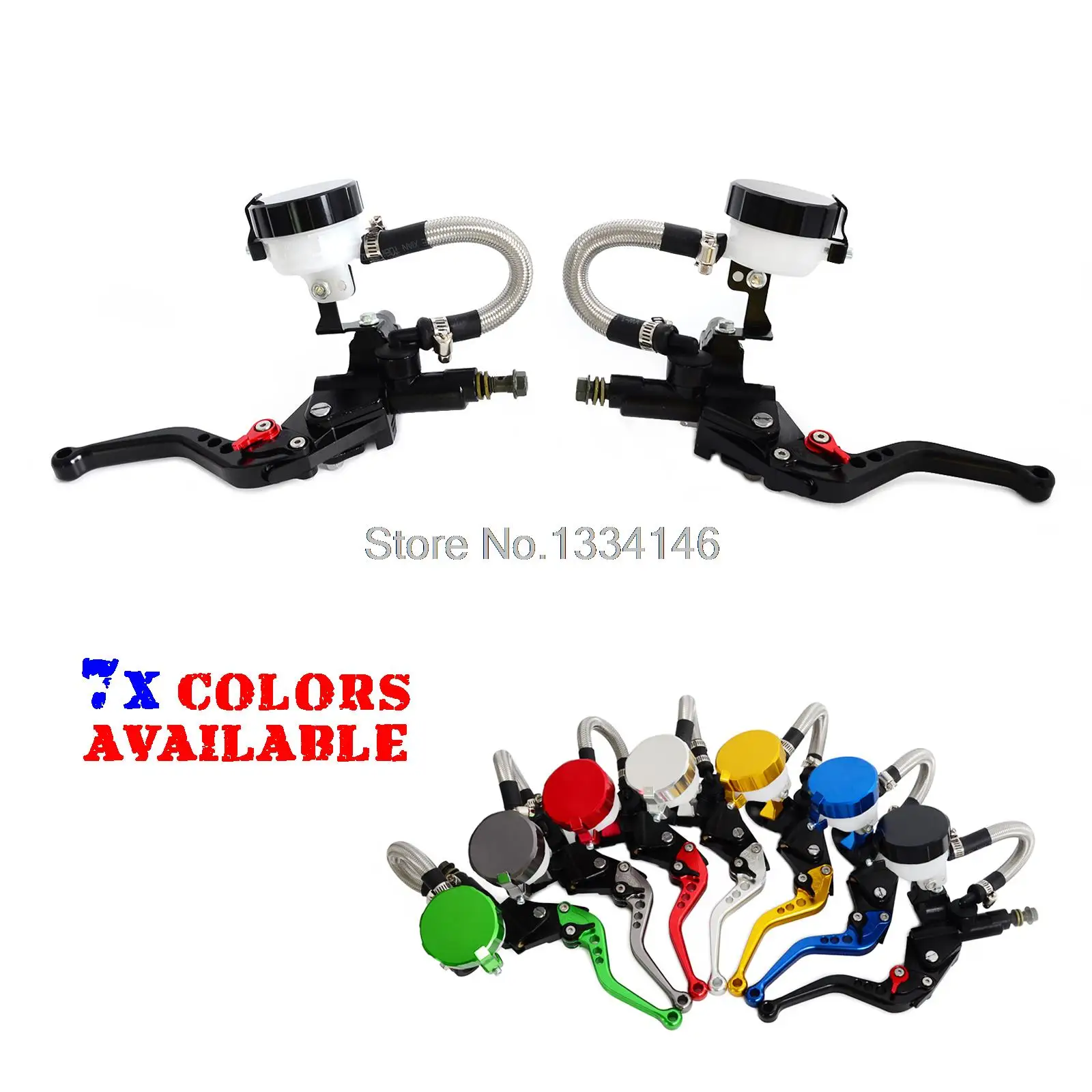 Universal Motorcycle 7/8"Clutch Brake Levers Master Cylinder Oil Fluid