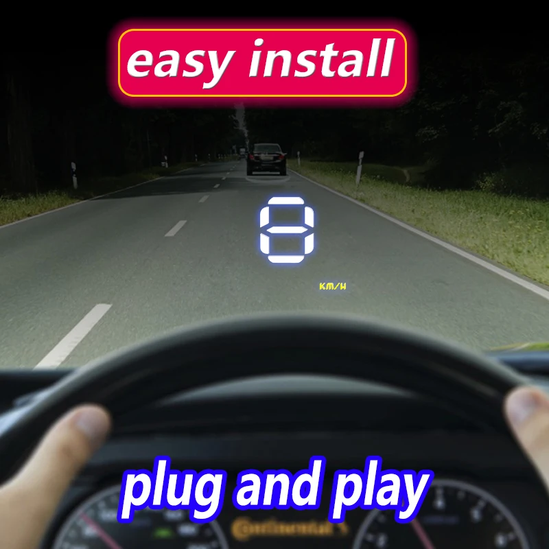 A1000 Cheapest Car Head Up Display OBD2 II EUOBD Overspeed Warning System Projector Windshield Auto Voltage Alarm