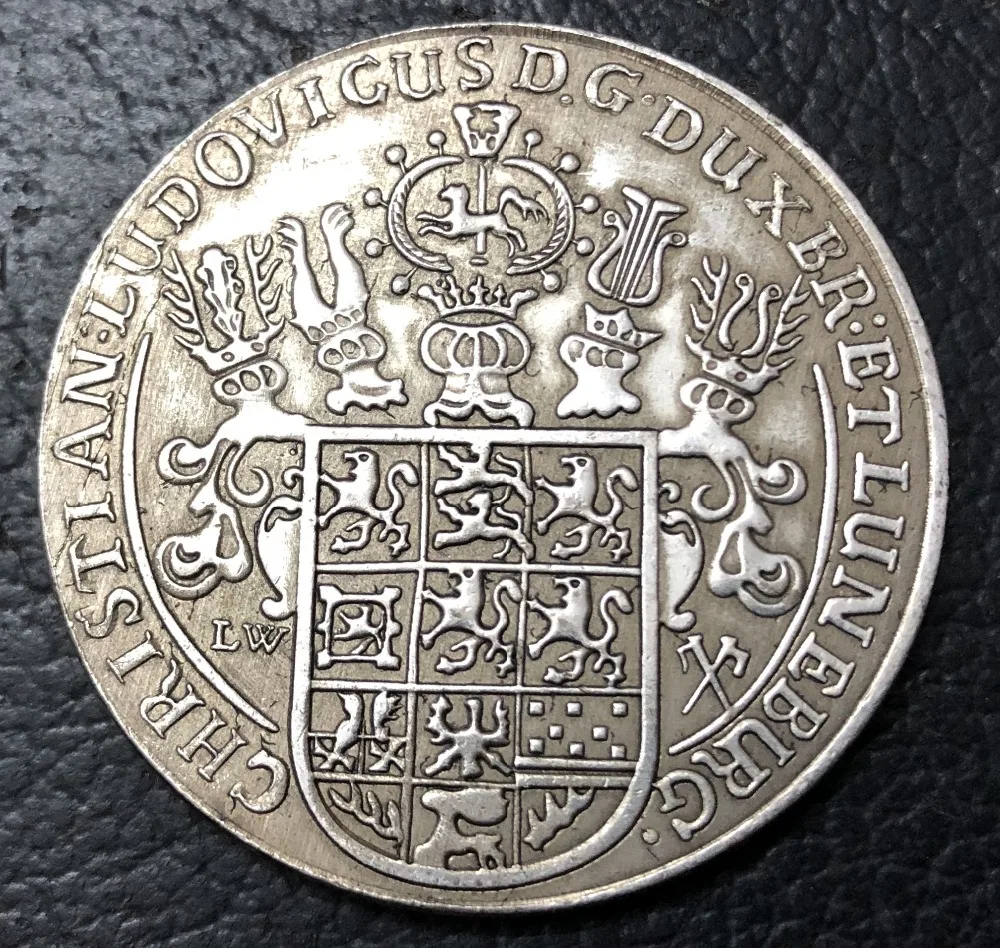1650 Брунсвик люнебург Целле 1 Thaler Christian Ludwig немецкая Посеребренная монета