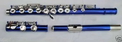 

NEW Metal blue CONCERT FLUTE Closed hole Ckey+E 16