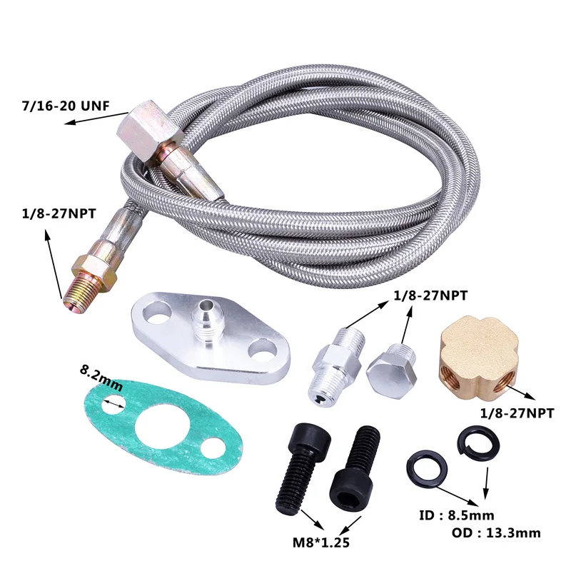 Топливная турбо подача T3 T4 T04E T60 T61 T70 36 дюймов|oil turbo|t3 t4turbo oil feed line |