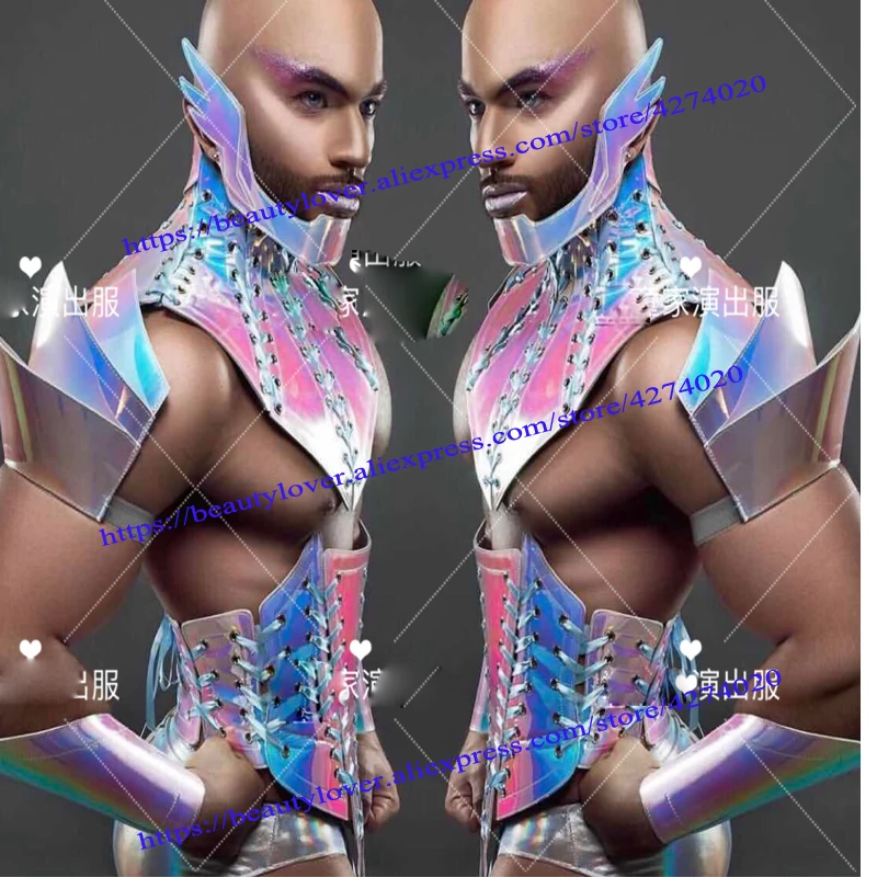 

Nightclub Model Catwalk Science sexy colorful future technology bar gogo costumes nightclub male armor performance costume