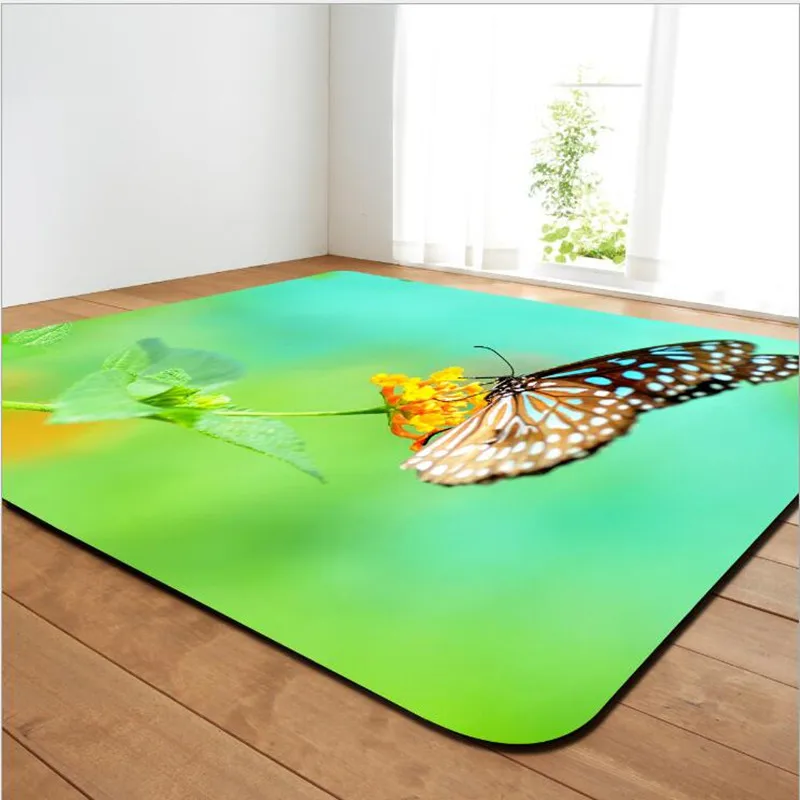 Hhigh definition коврики и ковры с рисунком бабочки для гостиной, домашний декор, противоскользящие теплые Коврики для спальни, прямоугольные коврики