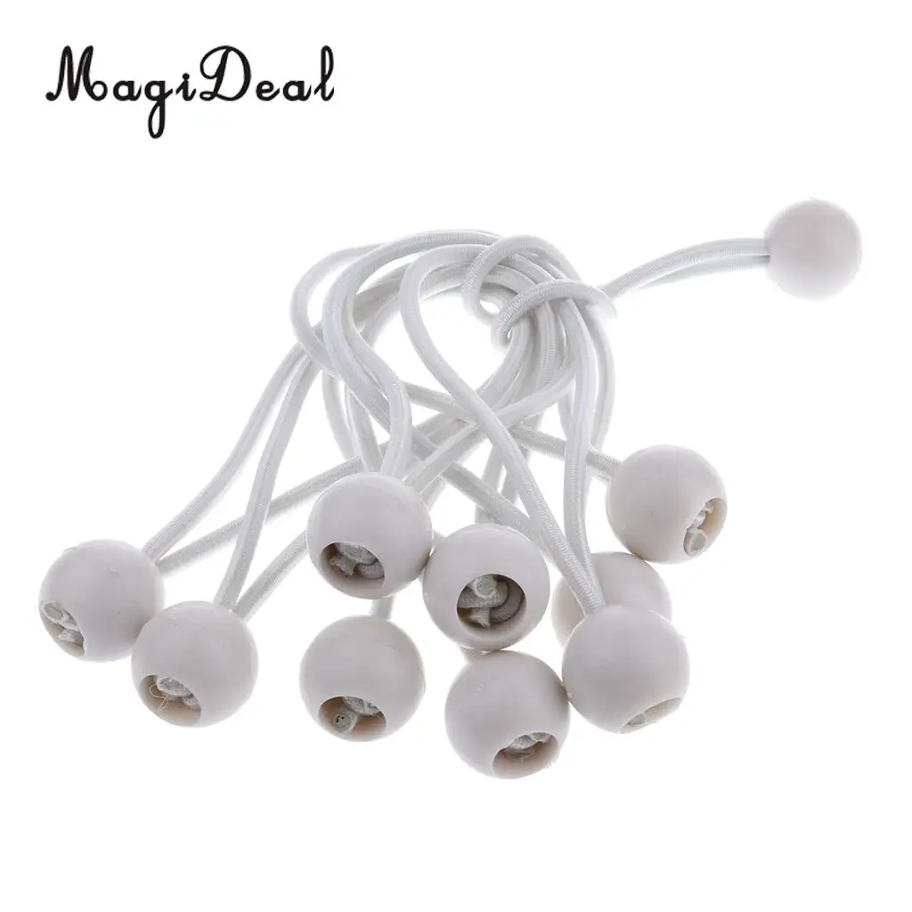 10 Pieces 16cm Heavy Duty Ball Bungee Cord Tie down Cord Canopy Straps Travel Luggage Tie Camping Tent Fixing Rope Tent Acess