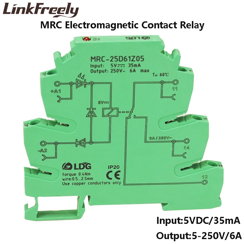

MRC-25D61Z05 6A 5V DC Output Amplifier PLC Module Relay Switch Board Electromagnetic Contact Relay 12V 24V DC 120V 230VAC 10pcs