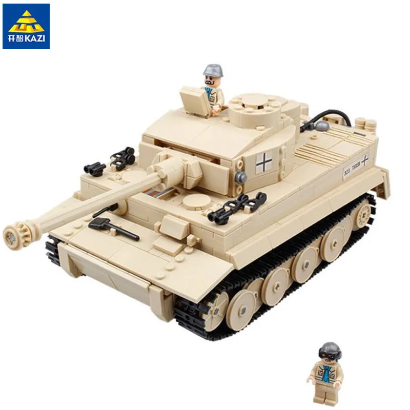 

KAZI 995Pcs German King Tiger Tank Building Blocks Sets Compatible logo Military WW2 Army Soldiers Bricks Toys for Children
