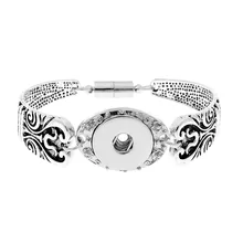 Новинка; 10 шт. серебряный браслет с украшением в виде кнопки 18 мм кнопки ювелирные изделия 16 видов конструкций цветы Браслеты зажимы для ювелирных изделий