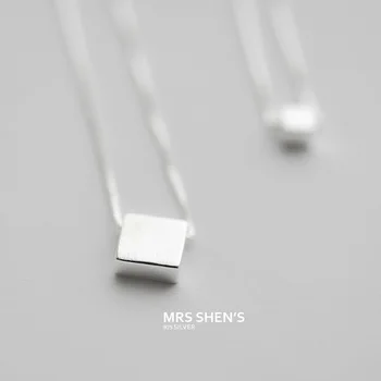 

XIYANIKE 925 Sterling Silver Single Square Multi Layer Necklaces and Pendants For Women Girl Sterling Silver Jewelry VNS8308