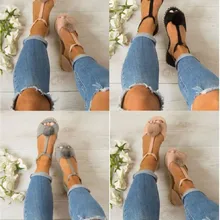 Обувь Женские босоножки Для женщин летние туфли на плоской подошве в римском стиле сандалии-гладиаторы mujer sandalias женские вьетнамки обувь m134