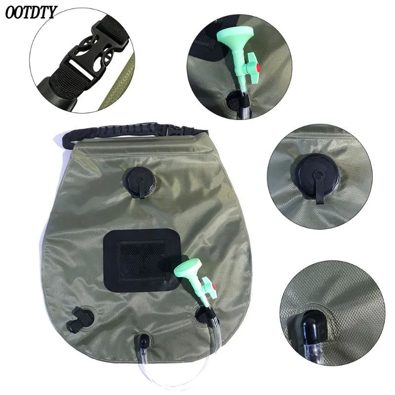 

OOTDTY 20L/5Gallons Solar Shower Bag Water Storage Camping Showering Bag Large Volume Container For Hiking Climbing Outdoor