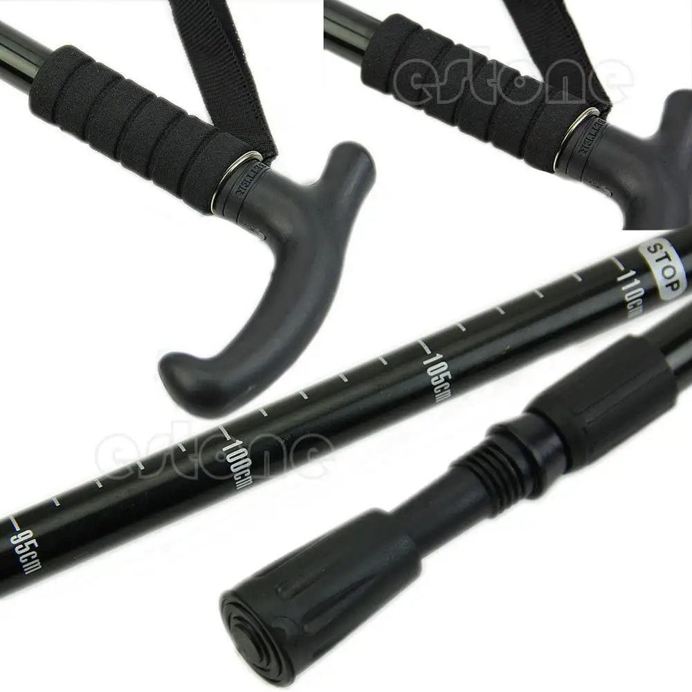 Caña de Anti-Shock senderismo bastón de senderismo muletas ajustable útil Trekking pole-W128
