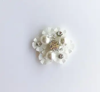 

New White Flower Beaded Patch for Clothing Sewing on Beading Applique Clothes Shoes Bags Decoration Patch DIY Craft Supplies