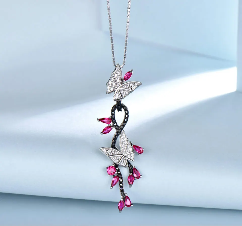 UMCHO Ruby 925 sterling silver jewelry set for women S016R-1-PC (4)