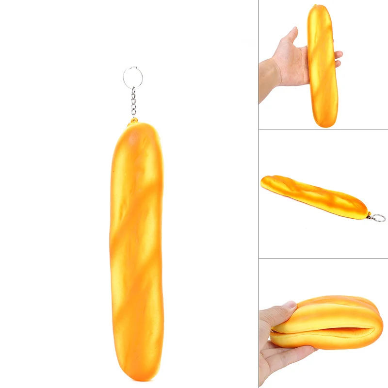 

28CM Cute Baguette Toy Slow Rebound Long Strips Bread Simulation Children's Kitchen Model Toy Mobile Phone Pendant Decoration
