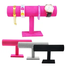 1PCS Black Velvet Bracelet Chain Watch T-Bar Rack Jewelry Display Stand Holder