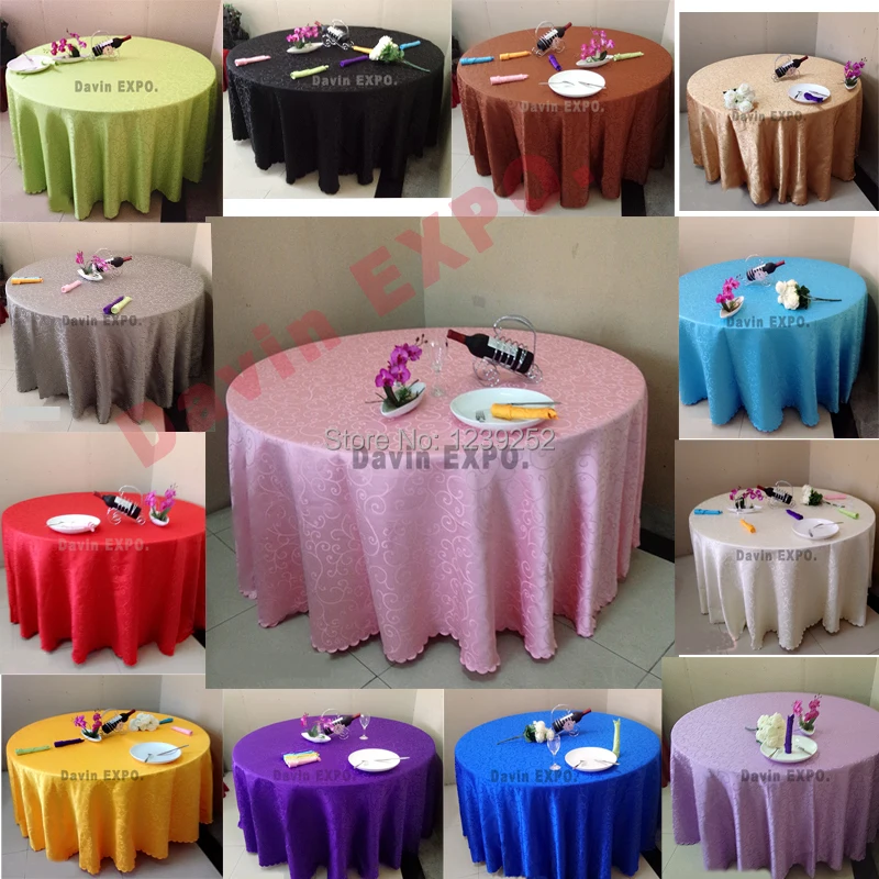 

UNDASA 94 INCH Round Jacquard Table Cloth Banquet Polyester Tablecloth For Wedding Party Hotel Home DIY Festival Decoration