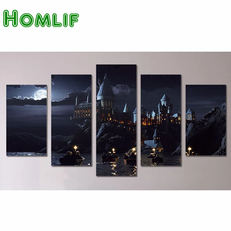 

5d diy Diamond embroidery Harry Potter School Castle 5pcs diamond painting Cross Stitch Rhinestone mosaic decoration painting