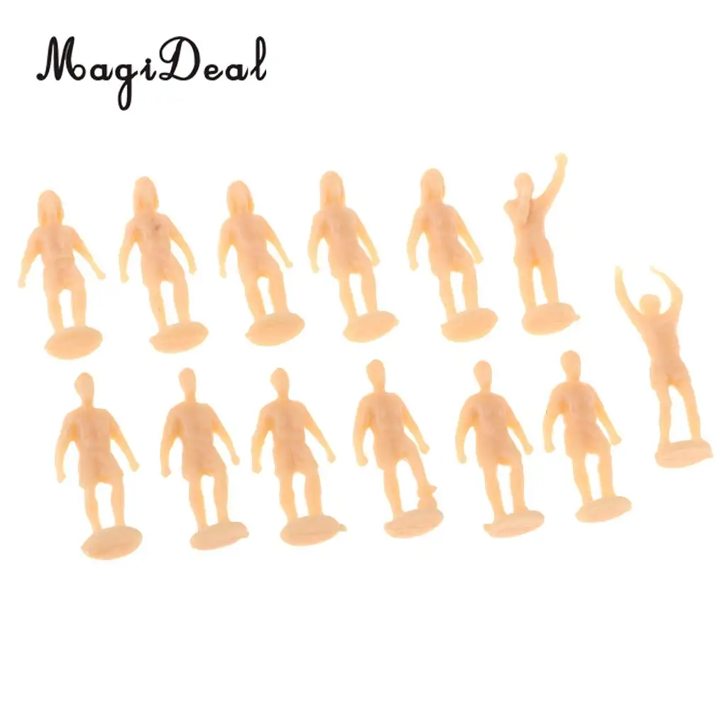 12Pcs 1/87 Scale Miniature Soccer Football Player Figure People Figurine HO OO Layout Scenery 