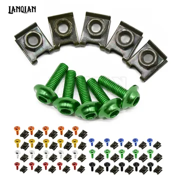 

6mm Motorbike CNC Fairing body work Bolts Screws 5 pcs For Kawasaki Zephyr 750 ZEPHYR 750 ZEPHYR750 ZR-7/S ZR7/S GPZ900R