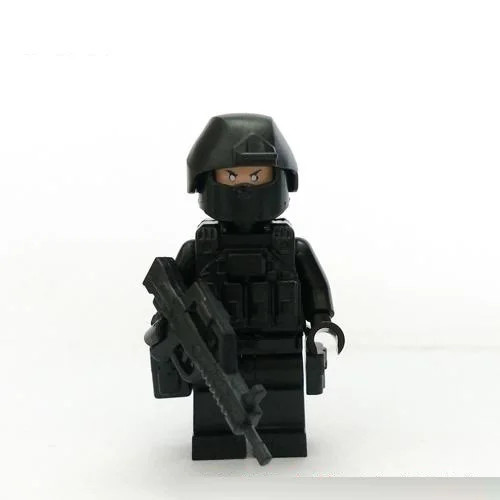 4 шт., пистолет против удара, военное оружие, городская полиция, части Playmobil SWAT, Мини фигурки, строительный блок, кирпич, оригинальные игрушки