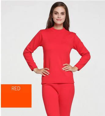 Jinsen Aite новое зимнее Мягкое хлопковое женское и мужское подштанники для пары, плотное флисовое теплое термобелье, домашняя одежда, плюс размер JS11 - Цвет: women red