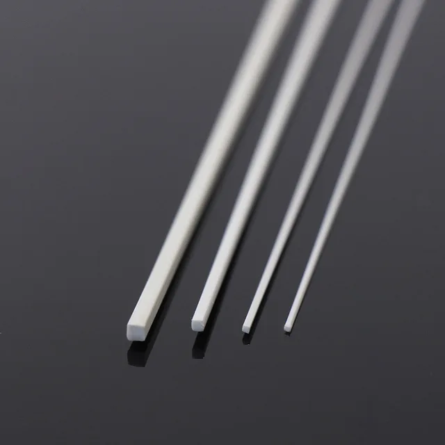 100pcs ABS Plastic White Square Rod Stick for Architecture Model Making Styrene 500mm Long 0.5-2mm 1