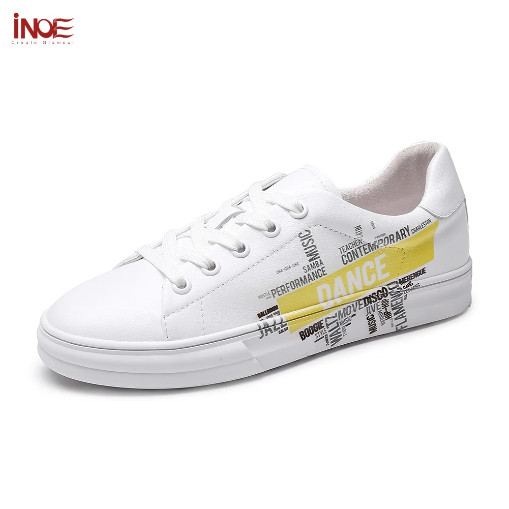 Décontractées Black Motif Sneakers Noir Lettre Marche De Cuir Automne white La Inoe Conduite En Blanc Femmes Voiture Printemps Appartements Chaussures Véritable Pour ax6wgaRqY8