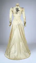1810 Silkmetal thread Medieval Clothing Victorian dress satin dress