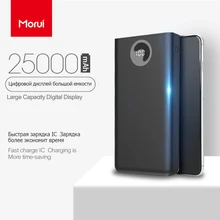 MORUI 25000mAh Power Bank PL25 Large Capacity Mini Mobile Power External Battery with LED Smart Digital Display for Phone Tablet