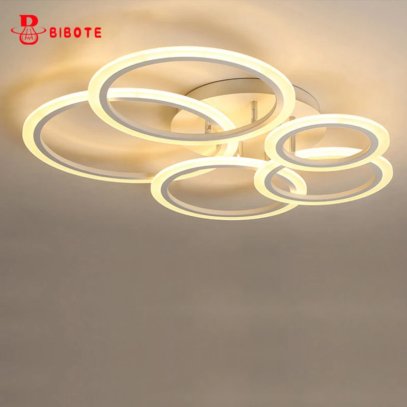 

modern led acrylic ring chandelier lighting avize lustres with remote control lamparas de techo colgante moderna ceiling loft