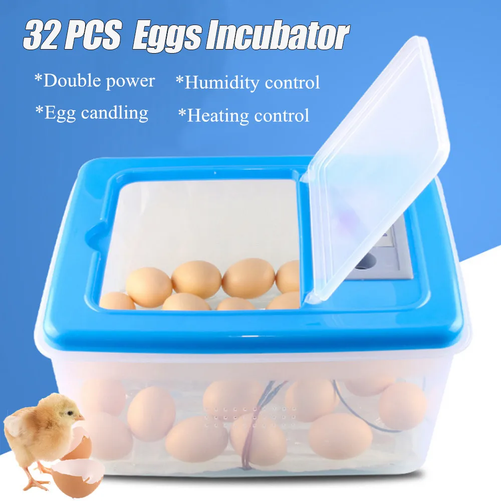 

32 Eggs Automatic Poultry Incubator Capacity Incubator Chicken Duck Egg Hatcher Electronic Automatic Incubator Brooder Tools