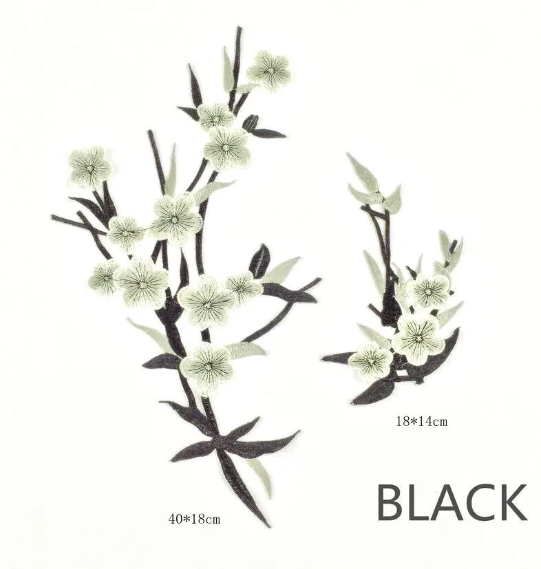 

MIX2 black applique embroidery flower large patch sew on iron on patches for clothing sewing accessories stickers for clothes