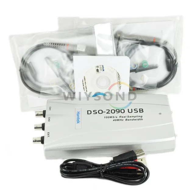 O010 Hantek DSO2090 PC USB Digitale Oscilloscoop 100 MS/s 2CH 40 MHz Bandbreedte GRATIS VERZENDING