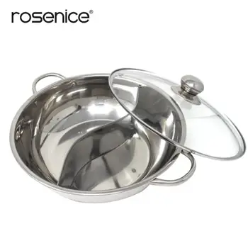 

Multifunctional Stainless Steel Double Hot Pot Cookware Non-stick Cooking Pots With Glass Lid