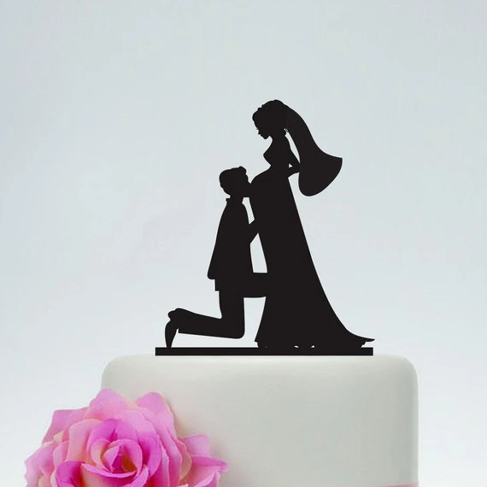 

Family wedding cake topper, Pregnant Bride and Groom Silhouette Cake Topper, Unique topper, Rustic Cake Topper Supplies
