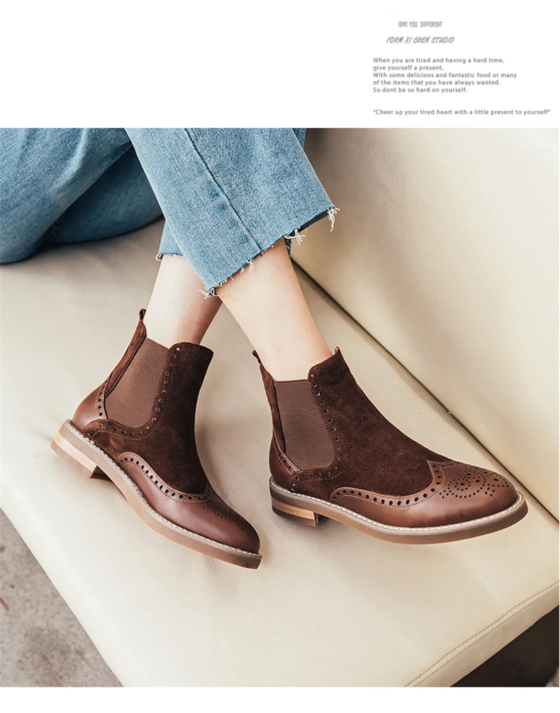 Women Winter cheleas Boots Genuine leather Ankle slipon flat boot woman Short black Boots for women boots