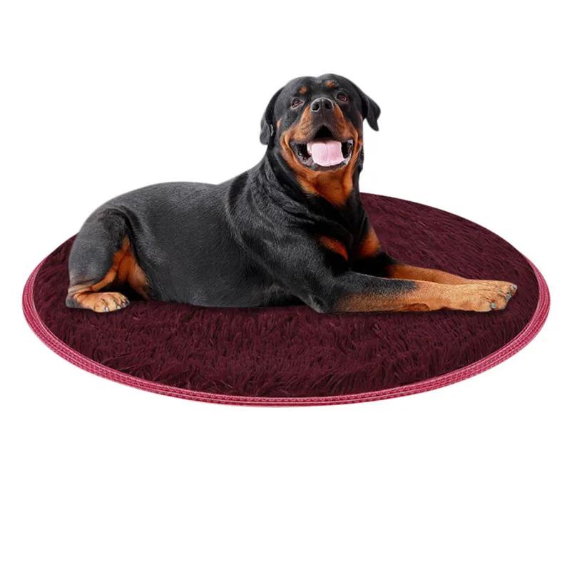 Coral Fleece Kennel Dog Cat Pads Warm Puppy Round Bed Mat For Small Big Large Pet Lounger Sofas Labrador Blanket Cushion N21 (12)