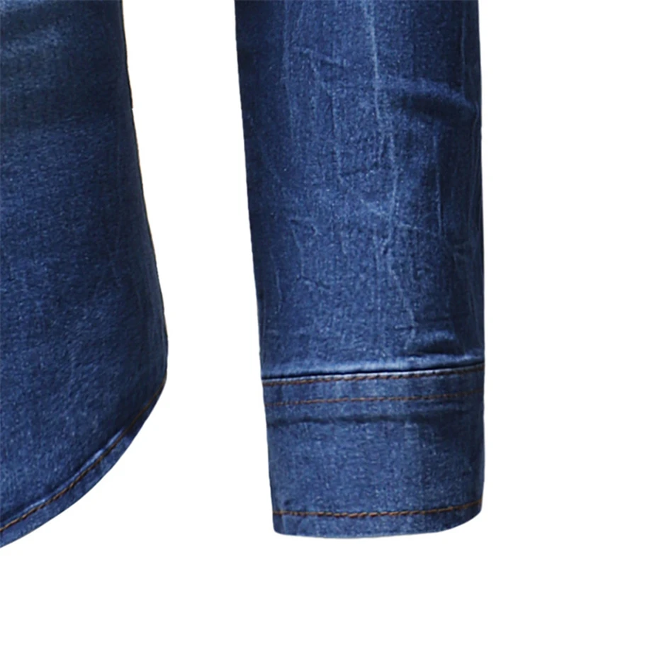 Черная джинсовая рубашка мужская Повседневное Slim Fit рубашка с длинными рукавами 2018 осень Хлопковые джинсы рубашка Для мужчин s Костюмы Топы