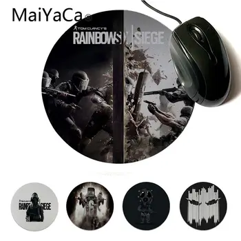 

MaiYaCa Vintage Cool Rainbow Six Siege Durable Rubber Mouse Mat Pad High Quality Anti-Slip Durable DIY Round Mouse Mat