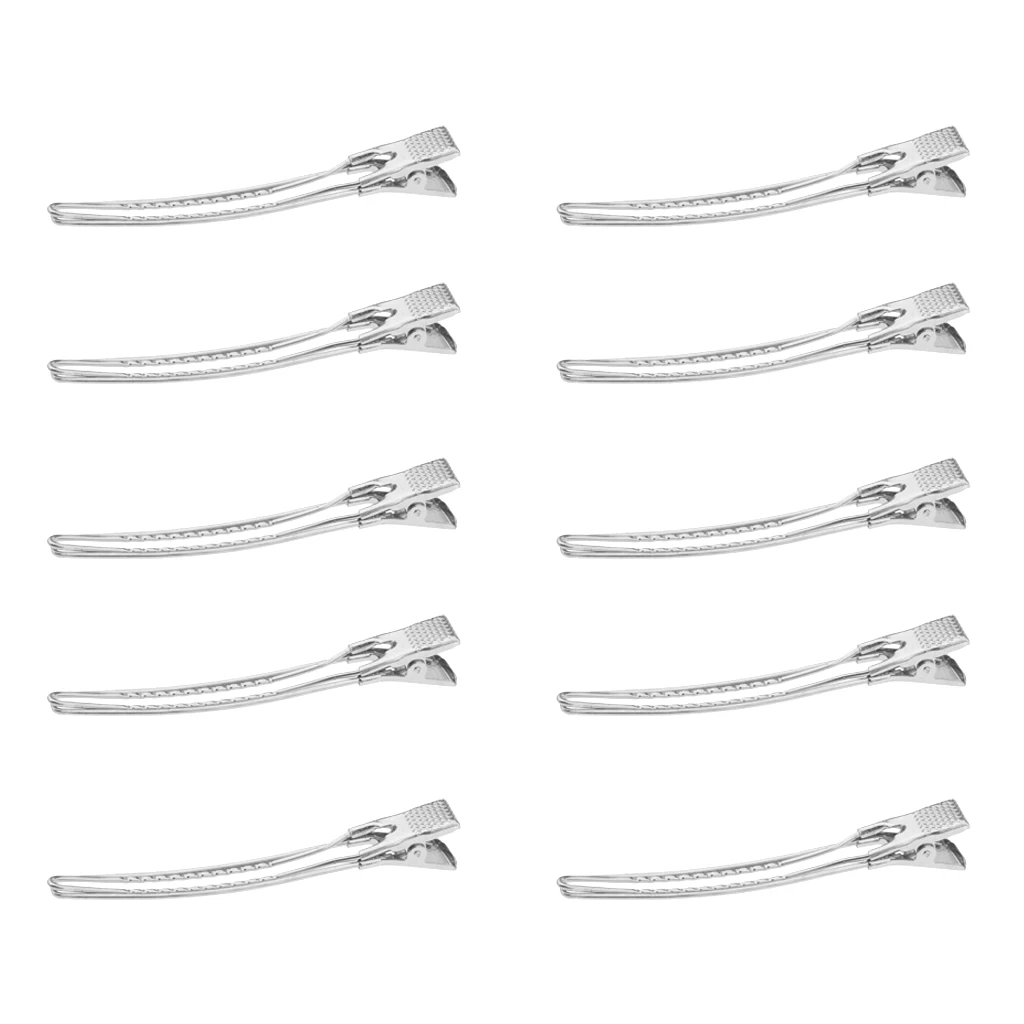 Lot 20pcs Section Hairdressing Tools Hair Salon Pin Curl Clips Clamps Aluminum- Silver/Gold