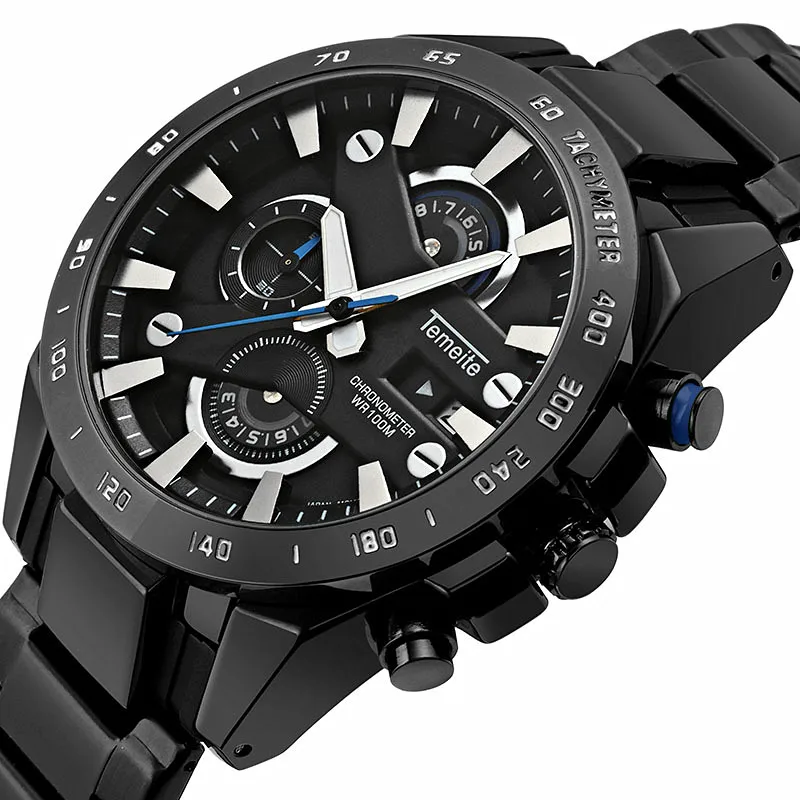 

Men Waterproof Business Watch Men's Luxury Brand Quartz Watch Military Sport Black Full Steel Man Wristwatches Relogio Masculino