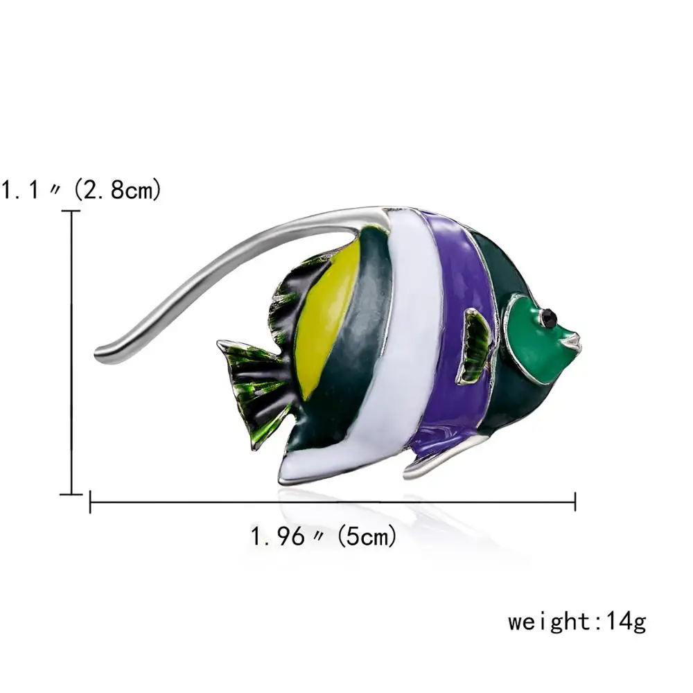 RINHOO высокое качество сплав разноцветная Брошь Стразы кошка рыба животные ювелирные изделия пальто платье любовница девушка Женщины Подарочные броши - Окраска металла: Fish6